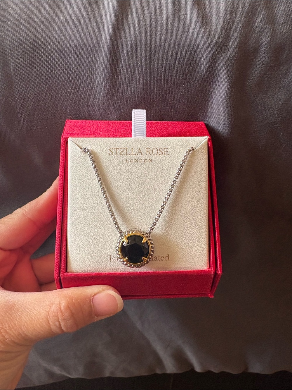 Stella Rose Black Crystal Pendant Necklace